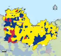 Candidat arrivé en tête au 1er&nbsp;tour par commune.  Emmanuel MacronMarine Le PenJean-Luc MélenchonDeux à égalité