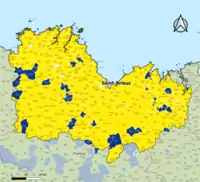 Candidat arrivé en tête au 2d&nbsp;tour par commune.  Emmanuel MacronMarine Le PenÉgalité