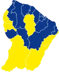 Candidat arrivé en tête au 2d&nbsp;tour par commune.  Marine Le PenEmmanuel Macron