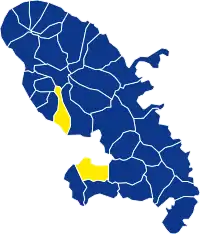 Candidat arrivé en tête au 2d&nbsp;tour par commune.  Marine Le PenEmmanuel Macron