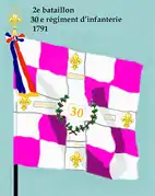 Drapeau du 2e bataillon du 30e régiment d'infanterie de ligne de 1791 à 1793