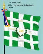 Drapeau du 2e&nbsp;bataillon du 102e&nbsp;régiment d'infanterie de ligne de 1793 à 1804