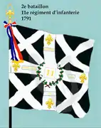 Drapeau du 2e&nbsp;bataillon du 11e&nbsp;régiment d'infanterie de ligne de 1791 à 1793