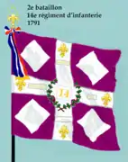Drapeau du 2e&nbsp;bataillon du 14e&nbsp;régiment d'infanterie de ligne de 1791 à 1793