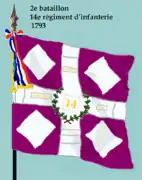 Drapeau du 2e&nbsp;bataillon du 14e&nbsp;régiment d'infanterie de ligne de 1793 à 1804