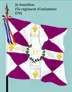 Drapeau du 2e&nbsp;bataillon du 17e&nbsp;régiment d'infanterie de ligne de 1791 à 1793