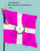 Drapeau du 2e&nbsp;bataillon du 25e&nbsp;régiment d'infanterie de ligne de 1791 à 1793