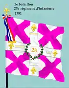 Drapeau du 2e&nbsp;bataillon du 28e&nbsp;régiment d'infanterie de ligne de 1791 à 1793