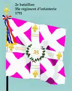 Drapeau du 2e&nbsp;bataillon du 35e&nbsp;régiment d'infanterie de ligne de 1791 à 1793.