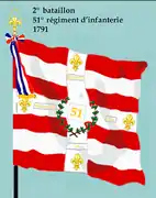 Drapeau du 2e&nbsp;bataillon du 51e&nbsp;régiment d'infanterie de ligne de 1791 à 1793