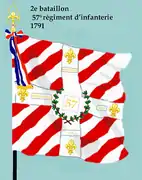 Drapeau du 2e&nbsp;bataillon du 57e&nbsp;régiment d'infanterie de ligne de 1791 à 1793