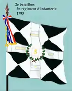 Drapeau du 2e bataillon du 5e régiment d'infanterie de ligne de 1793 à 1804