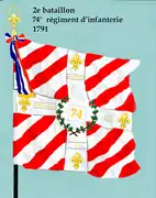 Drapeau du 2e&nbsp;bataillon du 74e&nbsp;régiment d'infanterie de ligne de 1791 à 1793