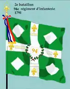Drapeau du 2e&nbsp;bataillon du 94e&nbsp;régiment d'infanterie de ligne de 1791 à 1793