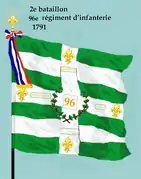 Drapeau du 2e&nbsp;bataillon du 96e&nbsp;régiment d'infanterie de ligne de 1791 à 1793