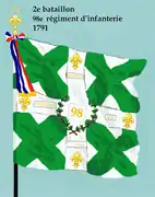 Drapeau du 2e&nbsp;bataillon du 98e&nbsp;régiment d'infanterie de ligne de 1791 à 1793