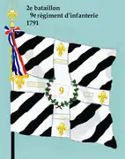 Drapeau du 2e&nbsp;bataillon du 9e&nbsp;régiment d'infanterie de ligne de 1791 à 1793