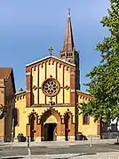 Façade de l'église Saint-Jean-Baptiste.