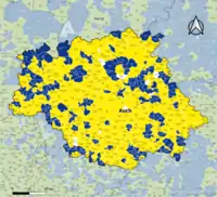 Candidat arrivé en tête au 2d&nbsp;tour par commune.  Emmanuel MacronMarine Le PenÉgalité