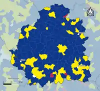 Candidat arrivé en tête au 1er&nbsp;tour par commune.  Emmanuel MacronMarine Le PenJean-Luc MélenchonDeux à égalité