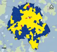 Candidat arrivé en tête au 1er&nbsp;tour par commune.  Emmanuel MacronMarine Le PenJean-Luc MélenchonDeux à égalité