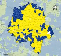 Candidat arrivé en tête au 2d&nbsp;tour par commune.  Emmanuel MacronMarine Le PenÉgalité