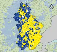 Candidat arrivé en tête au 2d&nbsp;tour par commune.  Emmanuel MacronMarine Le PenÉgalité