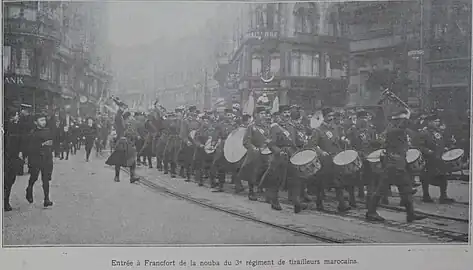 La musique du 3e en 1920 à Francfort-sur-le-Main.