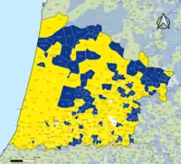 Candidat arrivé en tête au 2d&nbsp;tour par commune.  Emmanuel MacronMarine Le PenÉgalité