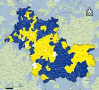 Candidat arrivé en tête au 2d&nbsp;tour par commune.  Emmanuel MacronMarine Le PenÉgalité
