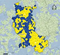 Candidat arrivé en tête au 2d&nbsp;tour par commune.  Emmanuel MacronMarine Le PenÉgalité