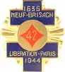 Insigne régimentaire du 42e&nbsp;régiment d’infanterie lors de la libération à Paris en 1944.