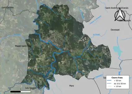 Vue aérienne du territoire communal.
