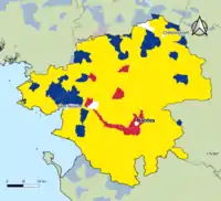 Candidat arrivé en tête au 1er&nbsp;tour par commune.  Emmanuel MacronMarine Le PenJean-Luc MélenchonDeux à égalité