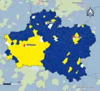 Candidat arrivé en tête au 1er&nbsp;tour par commune.  Emmanuel MacronMarine Le PenJean-Luc MélenchonDeux à égalité