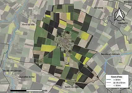 Carte orthophotographique de la commune en 2016.