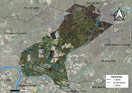 Carte orthophotographique de la commune en 2016.