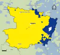 Candidat arrivé en tête au 1er&nbsp;tour par commune.  Emmanuel MacronMarine Le PenJean-Luc MélenchonDeux à égalité