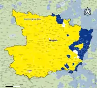 Candidat arrivé en tête au 2d&nbsp;tour par commune.  Emmanuel MacronMarine Le PenÉgalité