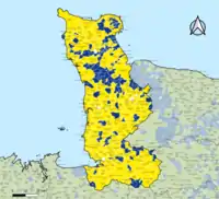 Candidat arrivé en tête au 2d&nbsp;tour par commune.  Emmanuel MacronMarine Le PenÉgalité