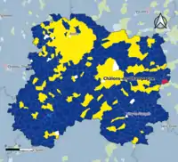 Candidat arrivé en tête au 1er&nbsp;tour par commune.  Emmanuel MacronMarine Le PenJean-Luc MélenchonValérie PécresseDeux à égalité