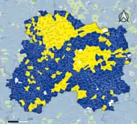 Candidat arrivé en tête au 2d&nbsp;tour par commune.  Emmanuel MacronMarine Le PenÉgalité