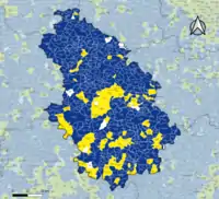 Candidat arrivé en tête au 2d&nbsp;tour par commune.  Emmanuel MacronMarine Le PenÉgalité
