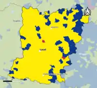 Candidat arrivé en tête au 1er&nbsp;tour par commune.  Emmanuel MacronMarine Le PenJean-Luc Mélenchon