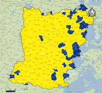 Candidat arrivé en tête au 2d&nbsp;tour par commune.  Emmanuel MacronMarine Le PenÉgalité