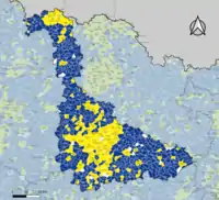 Candidat arrivé en tête au 2d&nbsp;tour par commune.  Emmanuel MacronMarine Le PenÉgalité
