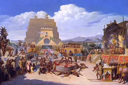 Reconstitution d'un sacrifice gladiatorial (vers 1838), huile sur toile, Musée Soumaya, Mexico