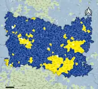 Candidat arrivé en tête au 2d&nbsp;tour par commune.  Emmanuel MacronMarine Le PenÉgalité