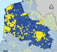 Candidat arrivé en tête au 2d&nbsp;tour par commune.  Emmanuel MacronMarine Le PenÉgalité