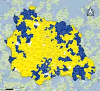 Candidat arrivé en tête au 2d&nbsp;tour par commune.  Emmanuel MacronMarine Le PenÉgalité